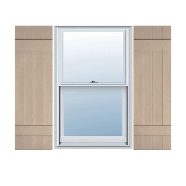 Ekena Millwork 14 in. W x 51 in. H Builders Edge, 2 Batten, Board-n-Batten Shutters, 023 - Wicker, PR 080140051023 - main